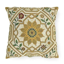 Middle Eastern Arabesque Style Outdoor Pillows, Floral Cushion, Patio Decor 
