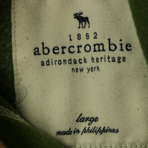 Abercrombie Adirondack Heritage Graphic Print Hooded Sweatshirt Green L 34 Chest - 第 9/24 張圖片