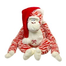 Dan Dee Collector's Choice Plush Candy Cane Striped Monkey Christmas VTG Red