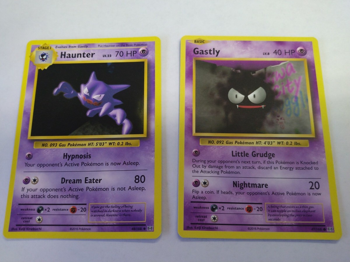 ポケモンカードゲーム Gastly&Haunter 1st edition shadow less 1999 Pokemon GASTLY Base Set 1ST EDITION Shadowless Non Holo