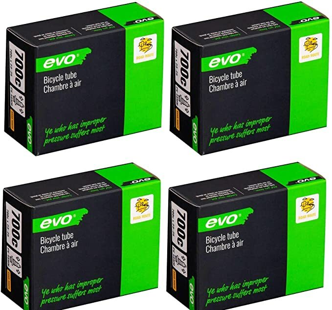 4 PACK EVO Performance Bike Tubes | 700c X 23/25mm | 48mm Presta Valve
