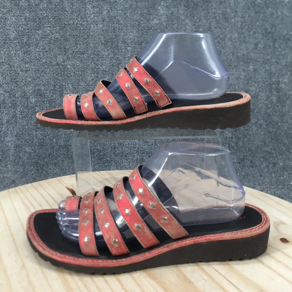 Sandalias Donald J Pliner para mujer 10,5 M informales sin cordones con tachuelas chanclas rojas Foto 2 de 4
