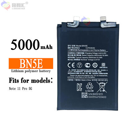 Redmi Note 11 5G、5000mAhの大容量バッテリー　ブラック New BN5E Replacement Battery For Xiaomi Redmi Note 11 Pro 5000 mAh