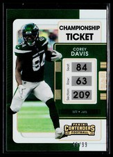 Corey Davis 2021 Panini Contenders Championship Ticket #76 SN New York Jets