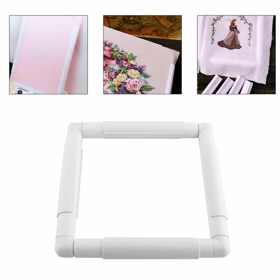 Square Shape Embroidery Frame DIY Craft Cross Stitch Needlework Sewing Hoop Tool - Image 4 of 4