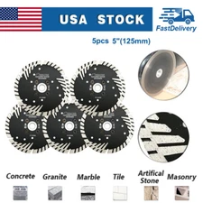 SHDIATOOL Diamond Turbo Blade With Slant Protection Teeth for Stone 5''/125mm