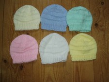 New hand knitted baby hat in white, pink, lemon, cream, mint or blue newborn