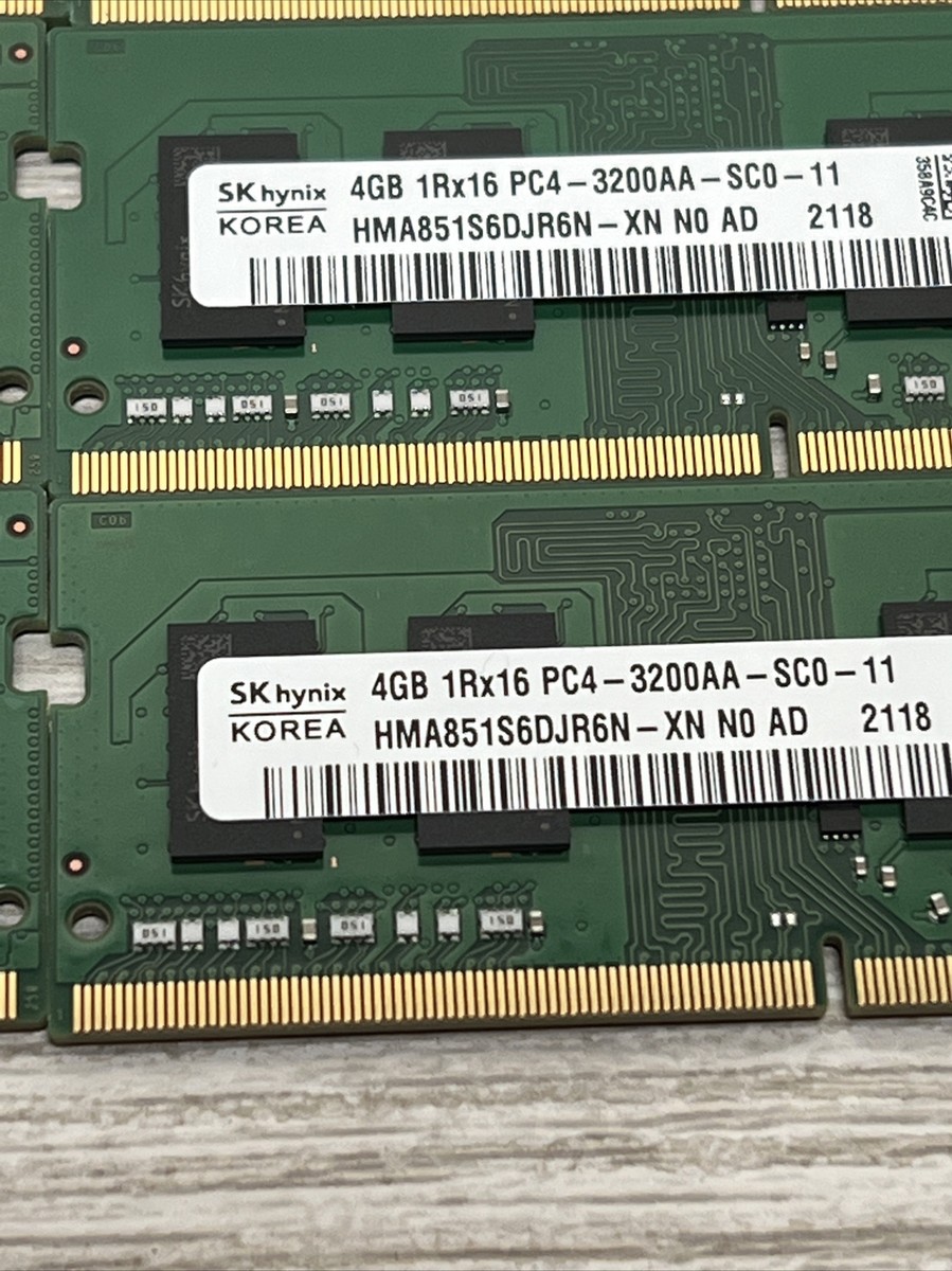 RAM Portátil 4GB Memoria RAM SK Hynix 4GB DDR4 SO-DIMM 3200MHz