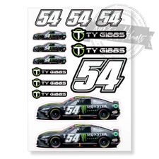 TY Gibbs #54 Toyota Nascar A4 Printed High Quality Vinyl Decal Sticker Kit New