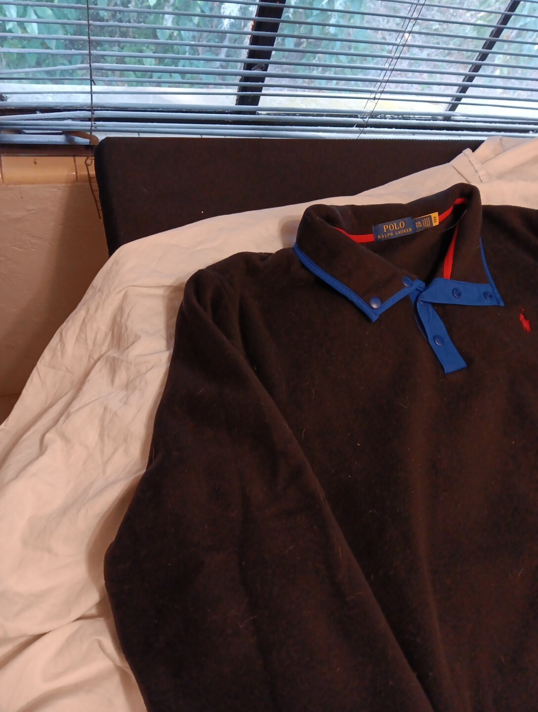 Polo Ralph Lauren Quarter Zip Pile 2XL Nero Rosso Pony