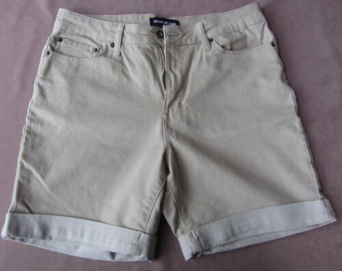 DKNY Jeans Women Shorts Roll Cuff Bermuda Chino Tan Size 10