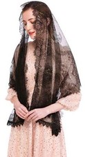 Rectangular Chapel Veil Spanish Lace Floral Mantilla Veils Wrap Shawl Mass