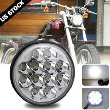 Faro LED cromado más brillante de 5-3/4" 5,75" pulgadas alto/bajo DRL para motor de motocicleta