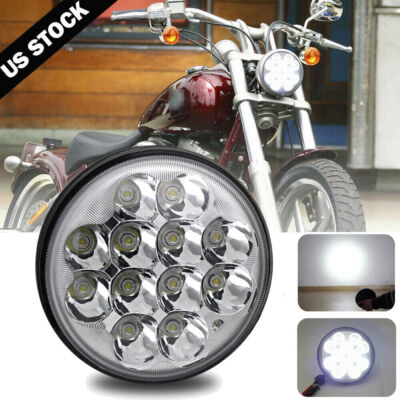Brightest Chrome 5-3/4'' 5.75'' inch LED Headlight Hi/Lo DRL for Motorcycle Motor