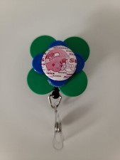 Seattle Seahawks Football NFL Pink Badge Holder w/ Retractable Cord Hand Made