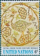 UN New York #Mi218 MNH 1969 Tunisia Mosaic Ostrich Emu [201]