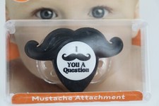 ULUBULU Expression Pacifier  Mustache Accessory 0-6 months NEW in package USA