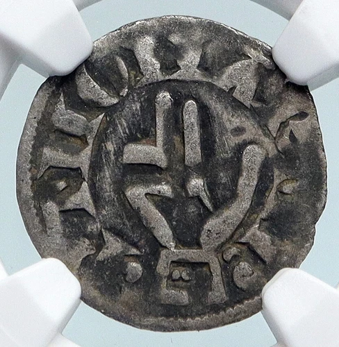 1200AD FRANCE Archbishopric BESANCON Old Silver Denier Medieval NGC Coin i89607