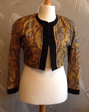 Marccain Vintage 100% Silk Jacket Stunning Gold Quilted Fabric