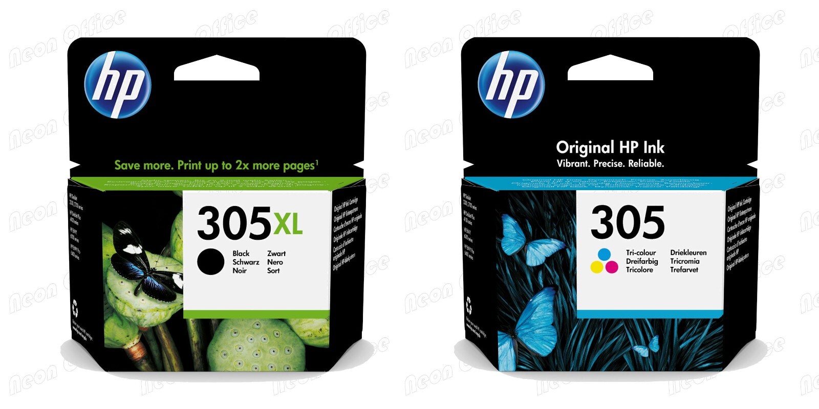 HP 305XL Black & 305 Colour Ink Cartridge For HP DeskJet 2320 Printer