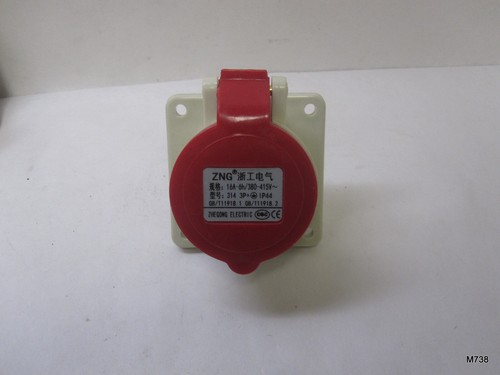ZNG | Panel Mount 3-Pin Industrial Socket | 16A-6H / 380-415V~ | 314 3P+ IP44 - Picture 3 of 4