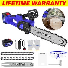 Electric Cordless Chainsaw Cutter Battery Powered Chain Saw Wood Pruning Shears