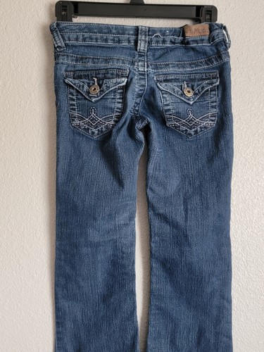 Mudd Jeans Girls Size 10S Bootcut Denim Dark Blue - Picture 9 of 11