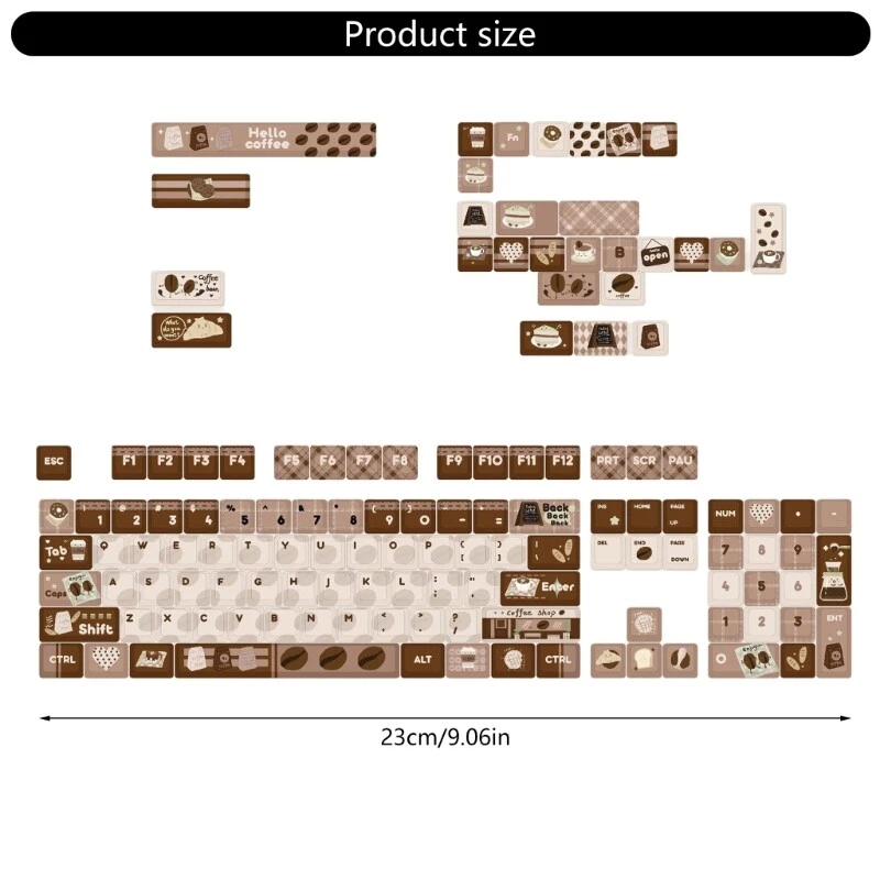 Mechanical Keyboard Keycaps 131 Keys Thick PBT MOA Height Coffee Beans