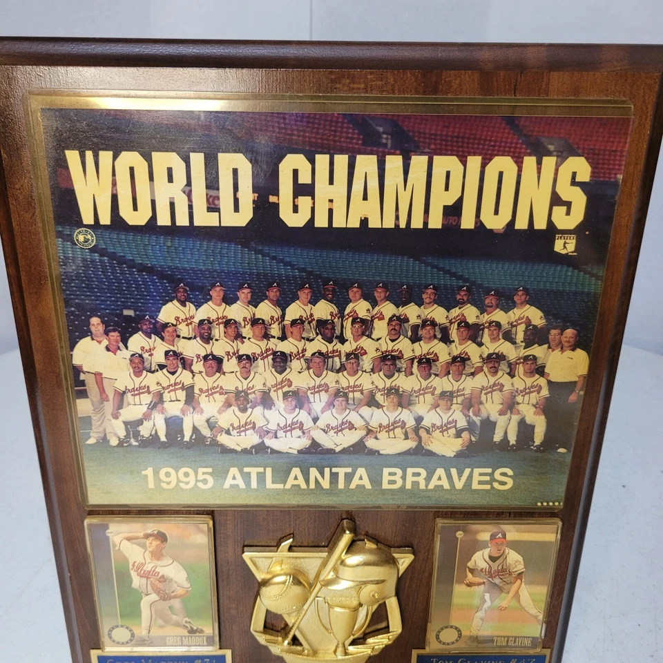 Бейсбольная табличка 1995 Atlanta Braves World Series фотография команды чемпионов MLB - Изображение 4 из 4
