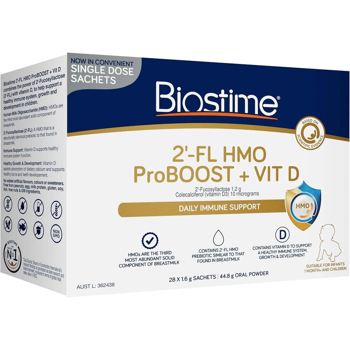 Biostime 2'-FL HMO ProBOOST Vit D Oral Powder Sachets x 28