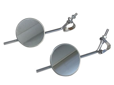Pair of 4'' Round Chrome Mirrors w/ 8-1/2'' Stem Universal Motorcycle Minibike 