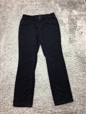 Ann Taylor Curvy Chino Pants Womens Size 2P Petite Blue Dark Polka Dot