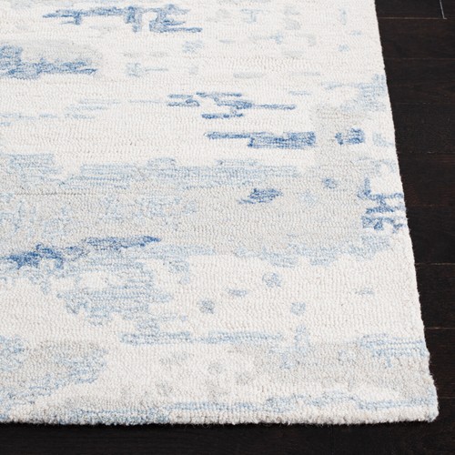 SAFAVIEH Abstract ABT465A Handmade Ivory / Blue Rug - Picture 11 of 35