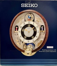 MIB Seiko Melodies In Motion Musical Wall Clock Beatles Songs QXM134BRH