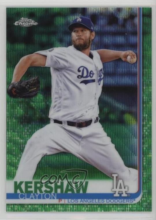 2019 Topps Chrome Green Wave Refractor /99 Clayton Kershaw #112