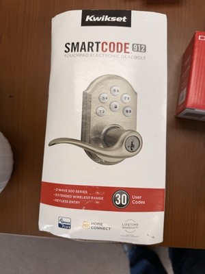 Z-Wave Smartcode Lifetime Satin Nickel Keypad Electronic Tustin Door Handle Feat