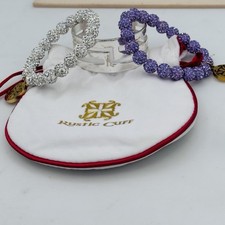 Rustic Cuff  Violet Afterglow  Crystal Pave B...