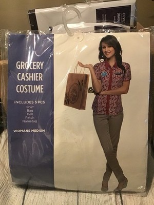 Grocery Cashier Costume Womans Size Medium -NEW