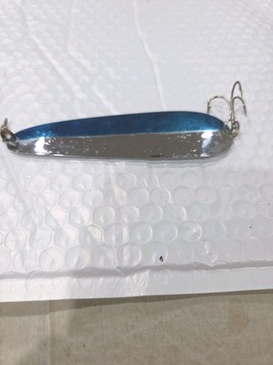 Vintage Gleaming  Miller Wobbler #6 Blue/silver Fish Can See Them self Mirror 