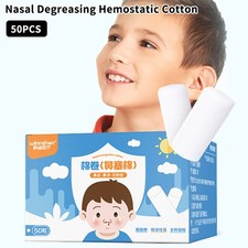 50Pcs Nose Blood Stop Cotton Nose Bleeding Runny Nose Nose Spray Cotton Roll A3
