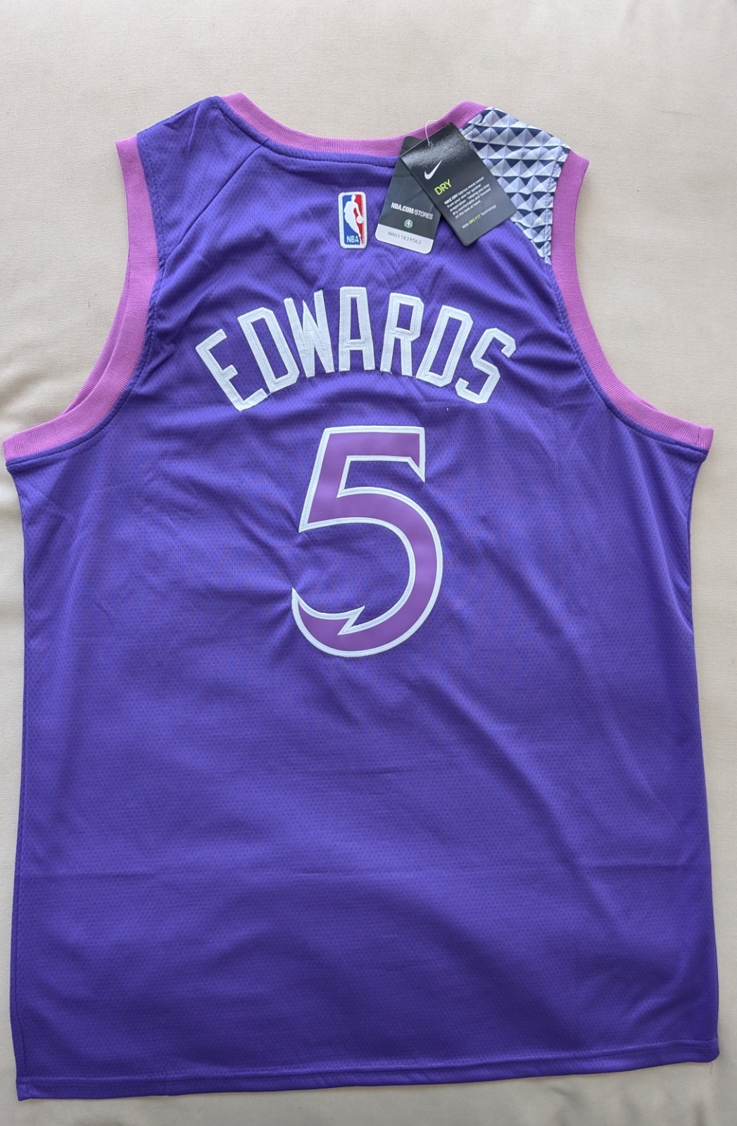 Brand New Anthony Edwards Purple Rain City Jersey Men's XL Officially Licensed