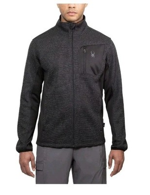 NWOT Spyder Men's Size M Full-Zip Gray Performance Active Sweatshirt G1638