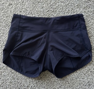 Lululemon Speed Up Shorts LR Size 2 2.5 Navy Blue Lined GUC
