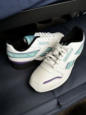 Reebok Men's Low Top Lace-Up Athletic Sneakers White Teal Purple Black