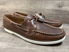 Rancourt & Co Boat Shoes Brown Leather Moccasin USA Made Mens Size 11 B Narrow
