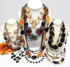 VINTAGE TO NOW FASHION/COSTUME JEWELRY NECKLACE LOT, ASSORTED TYPES & MATERIALS