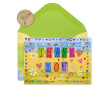 Papyrus Thank You Cards with Envelopes, Glitter Hearts 14-Count 