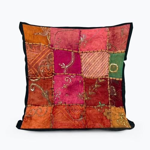 16" Gobelin Patchwork Kissenbezüge Indische Handarbeit Perlen Kissenbezug Dekor - Bild 27 von 224