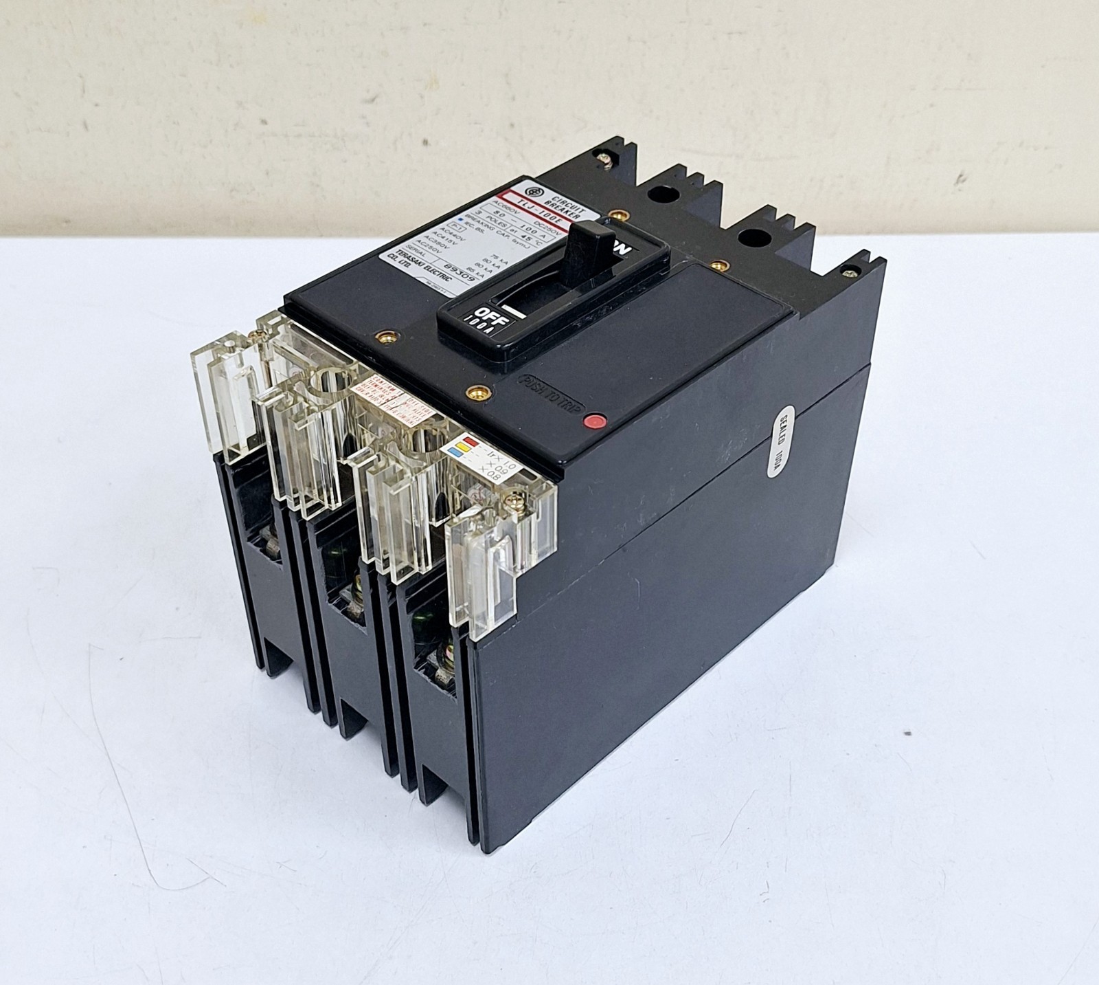 Terasaki TLJ-100E Circuit Breaker 3P 80-100A at 45 Deg C
