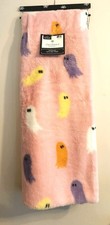 Storehouse Seasonal Halloween Faux Fur Ghost Throw Blanket Pink 50x70 New